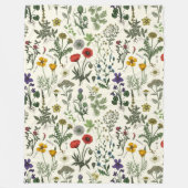 Wildblumen-Collage Fleecedecke (Vorderseite)