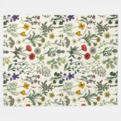 Wildblumen-Collage Fleecedecke (Vorderseite (Horizontal))