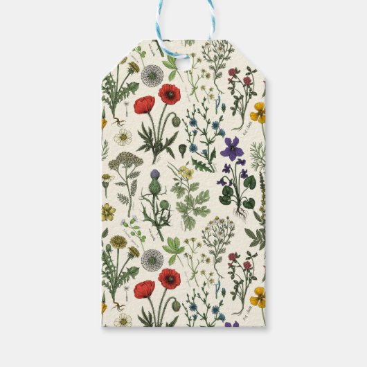 Wildblumen-Collage Geschenkanhänger (Vorderseite)