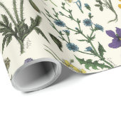 Wildblumen-Collage Geschenkpapier (Rolleneckpunkt)