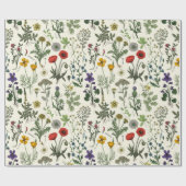 Wildblumen-Collage Geschenkpapier (Flach)