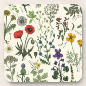 Wildblumen-Collage Getränkeuntersetzer (Vorderseite)