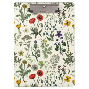 Wildblumen-Collage Klemmbrett