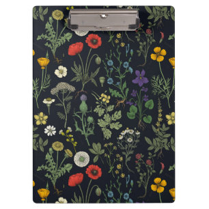 Wildblumen-Collage Klemmbrett