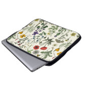 Wildblumen-Collage Laptopschutzhülle (Vorne Knopf)