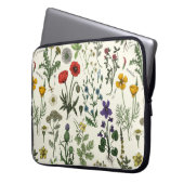Wildblumen-Collage Laptopschutzhülle (Vorderseite Links)