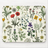 Wildblumen-Collage Mousepad (Vorne)