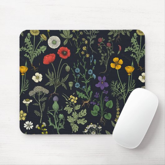 Wildblumen-Collage Mousepad (Mit Mouse)