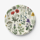 Wildblumen-Collage Pappteller (Vorderseite)