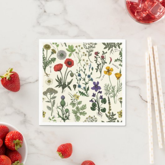 Wildblumen-Collage Serviette (Beispiel)
