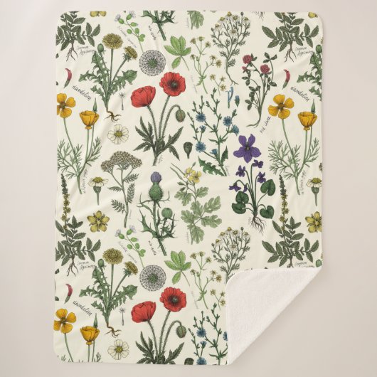 Wildblumen-Collage Sherpadecke (Vorderseite)