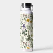Wildblumen-Collage Trinkflasche (Rückseite)