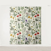 Wildblumen-Collage Wandteppich (Vorderseite)