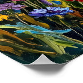 Wildblumen-Cottage Landschaftsposter | Impressioni Poster (Ecke)