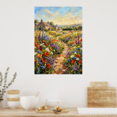 Wildblumen-Cottage Landschaftsposter | Impressioni Poster (Küche)