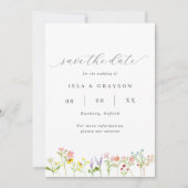 Wildblumen CottargetCore QR Code Hochzeit Save The Date (Vorderseite)