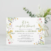 Wildblumen Couple Dusche Party Einladung (Stehend Vorderseite)