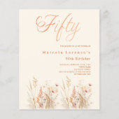 Wildblumen Creme beige Budget 50. Geburtstag (Vorderseite)