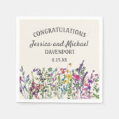 Wildblumen-Creme Serviette (Vorderseite)