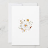 Wildblumen Daisies Botanisches Wasserfarbenhochzei Einladung (Rückseite)