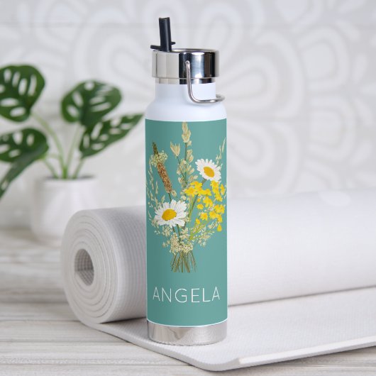 Wildblumen Daisies Floral Bouquet Individuelle Nam Trinkflasche (Yoga)