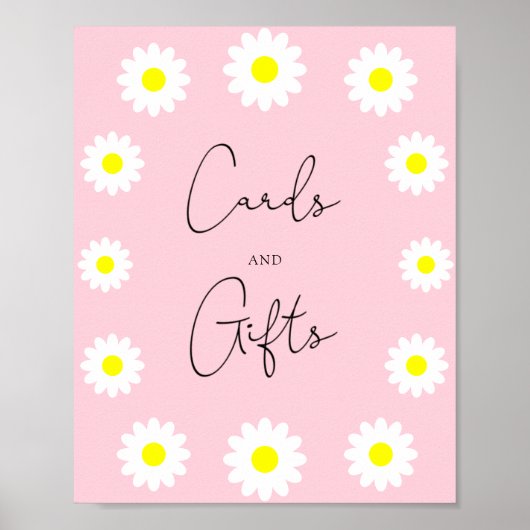 Wildblumen daisy - Karten und Geschenke Babydusche Poster (Vorne)