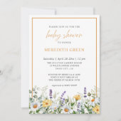 Wildblumen Daisy Lavender Boho Garden Babydusche Einladung (Vorderseite)