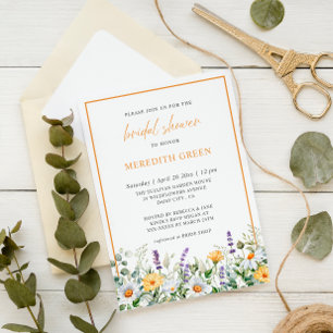 Wildblumen Daisy Lavender Botanisches Brautparty Einladung