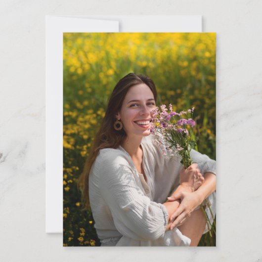 Wildblumen Daisy Lavender Foto Brautparty Einladung (Rückseite)