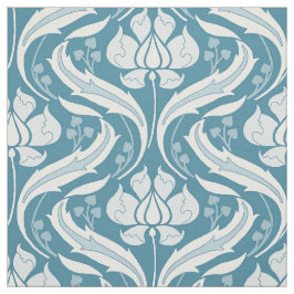 Wildblumen Damask Peacock Blue Stoff