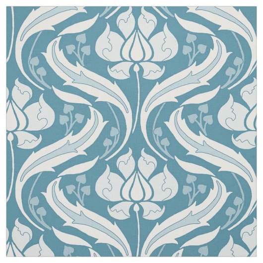 Wildblumen Damask Peacock Blue Stoff (Muster)