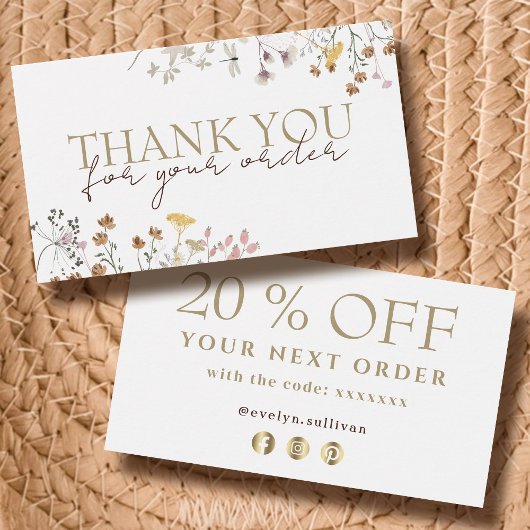 Wildblumen Dank Discount-Karte