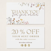 Wildblumen Dank Discount-Karte (Vorne & Hinten)
