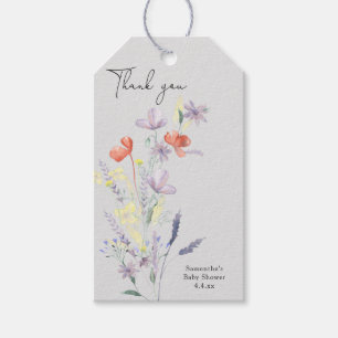 Wildblumen Danke Baby Shower Geschenkanhänger