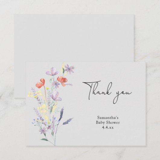 Wildblumen danke Babydusche (Vorne/Hinten)