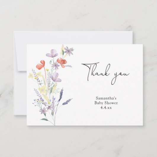 Wildblumen danke Babydusche (Vorderseite)