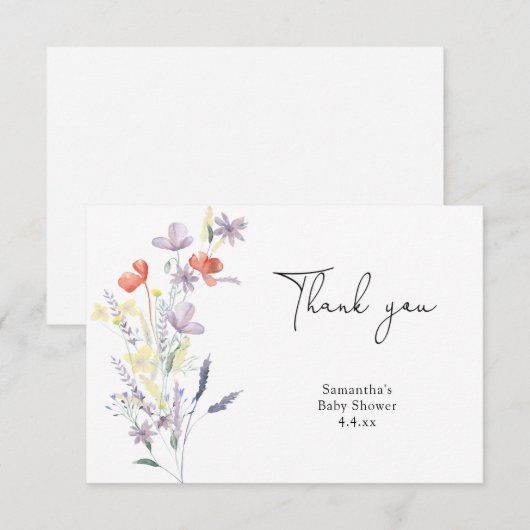 Wildblumen danke Babydusche (Vorne/Hinten)