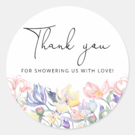 Wildblumen danke runder aufkleber
