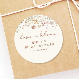 Wildblumen Dankeschön Brautparty Liebe in Blüte Runder Aufkleber