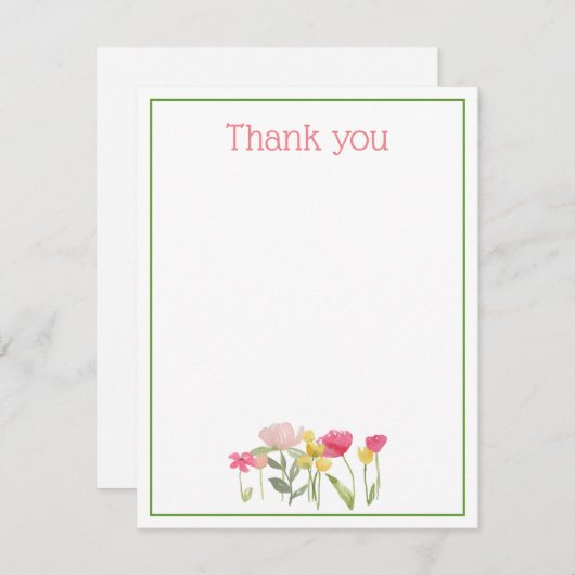 Wildblumen Dankeskarte (Vorne/Hinten)