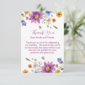 Wildblumen Dankeskarte (Stehend Vorderseite)