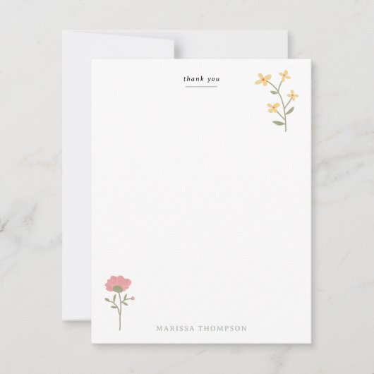 Wildblumen Dankeskarte (Vorderseite)