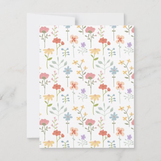 Wildblumen Dankeskarte (Rückseite)