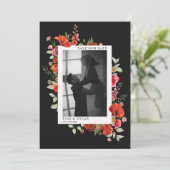 Wildblumen Dark Wedding Foto Save the Date (Stehend Vorderseite)