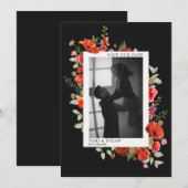 Wildblumen Dark Wedding Foto Save the Date (Vorne/Hinten)