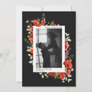 Wildblumen Dark Wedding Foto Save the Date