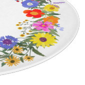 Wildblumen Decorative Glaszuschnitt 12" Schneidebrett (Ecke)