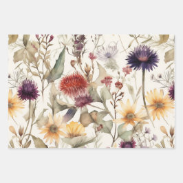 Wildblumen DEKORATIEREN DEKORATIVE PAPIERSET Geschenkpapier Set