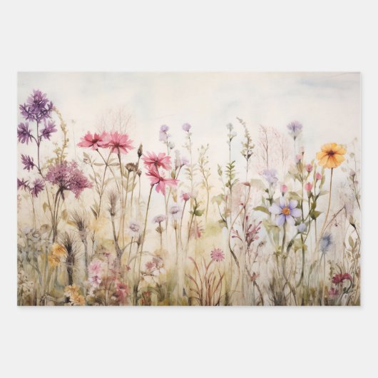 WILDBLUMEN DEKORATIVE PAPIERSET GESCHENKPAPIER SET (Vorderseite 3)