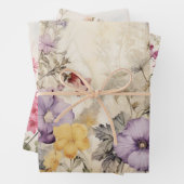 WILDBLUMEN DEKORATIVE PAPIERSET GESCHENKPAPIER SET (Beispiel)